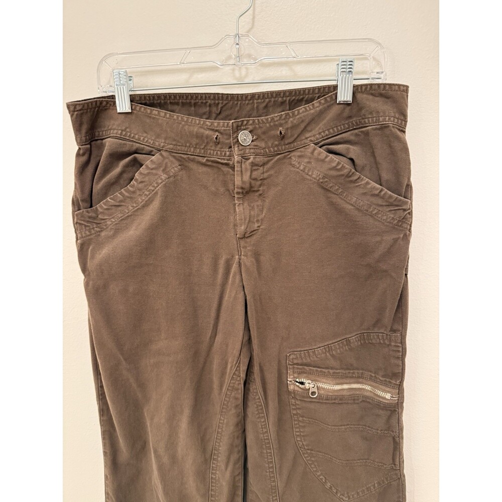 Women’s Wide Leg Pants Size Medium Baggy Low Waist Cargo Chocolate Brown